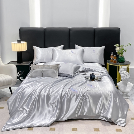 91家纺网 家纺一手货源 找家纺 （总）啊雅家居 2025新款水洗真丝夏被空调被四件套