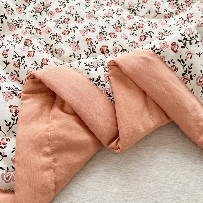 91家纺网 家纺一手货源 找家纺 （总）亚龙 2023新款A类母婴级双层纱棉麻手包边夏被四件套