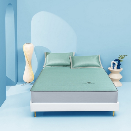 91家纺网 家纺一手货源 找家纺 （总）春晓2024新款加厚1800D凉感冰丝山茶花抗菌凉席