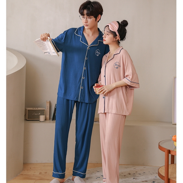 91家纺网 家纺一手货源 找家纺 （总）洛兰沙家居馆【只代发】【只代发】 2023新款夏季第7批开衫短袖长裤情侣休闲家居服套装2021-2031