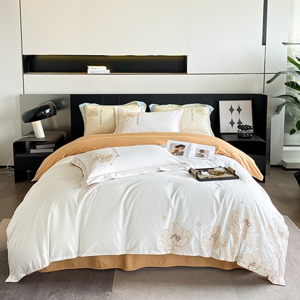 91家纺网 家纺一手货源 找家纺 （总）798家纺 2023新款全棉刺绣绣花花卉系列四件套