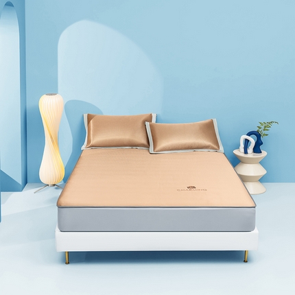 91家纺网 家纺一手货源 找家纺 （总）春晓2024新款加厚1800D凉感冰丝山茶花抗菌凉席