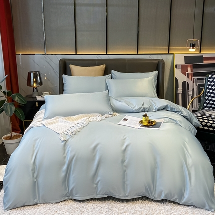 91家纺网 家纺一手货源 找家纺 （总）子钦家纺 2023新款春夏水洗真丝纯色床单床笠款四件套-风格二