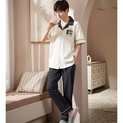 91家纺网 家纺一手货源 找家纺 （总）洛兰沙家居馆【只代发】【只代发】 2023新款夏季第7批开衫短袖长裤情侣休闲家居服套装2021-2031