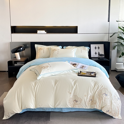 91家纺网 家纺一手货源 找家纺 （总）798家纺 2023新款全棉刺绣绣花花卉系列四件套