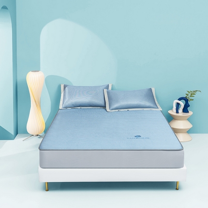 91家纺网 家纺一手货源 找家纺 （总）春晓2024新款加厚1800D凉感冰丝山茶花抗菌凉席