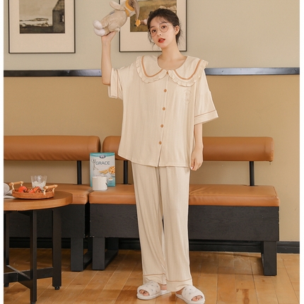 91家纺网 家纺一手货源 找家纺 （总）洛兰沙家居馆【只代发】【只代发】 2023新款夏季第7批开衫短袖长裤情侣休闲家居服套装2021-2031