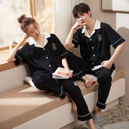 91家纺网 家纺一手货源 找家纺 （总）洛兰沙家居馆【只代发】【只代发】 2023新款夏季第7批开衫短袖长裤情侣休闲家居服套装2021-2031