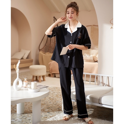 91家纺网 家纺一手货源 找家纺 （总）洛兰沙家居馆【只代发】【只代发】 2023新款夏季第7批开衫短袖长裤情侣休闲家居服套装2021-2031