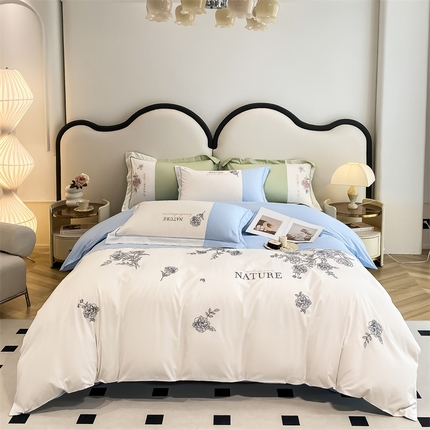 91家纺网 家纺一手货源 找家纺 （总）798家纺 2023新款全棉刺绣绣花花卉系列四件套