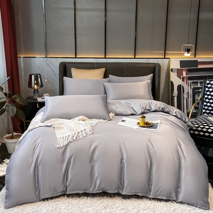 91家纺网 家纺一手货源 找家纺 （总）子钦家纺 2023新款春夏水洗真丝纯色床单床笠款四件套-风格二