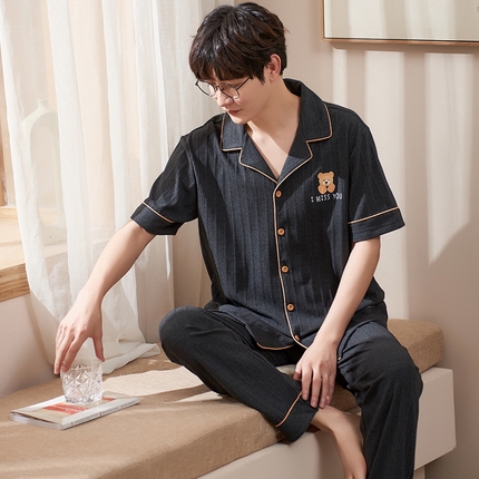 91家纺网 家纺一手货源 找家纺 （总）洛兰沙家居馆【只代发】【只代发】 2023新款夏季第7批开衫短袖长裤情侣休闲家居服套装2021-2031