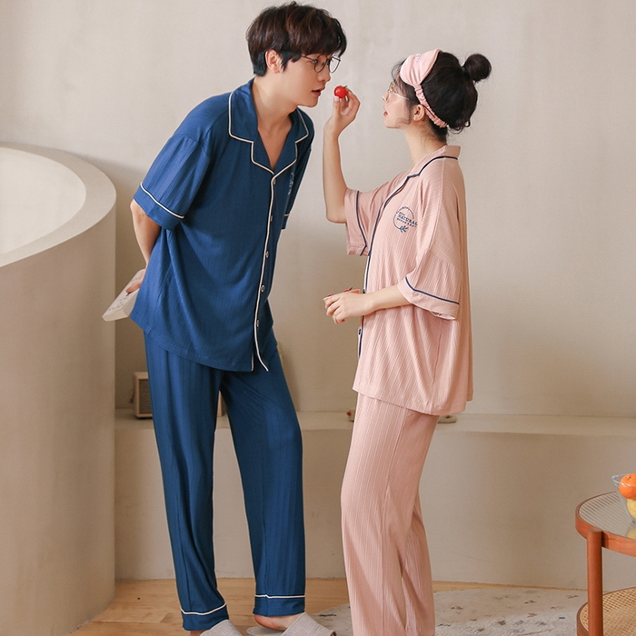 91家纺网 家纺一手货源 找家纺 （总）洛兰沙家居馆【只代发】【只代发】 2023新款夏季第7批开衫短袖长裤情侣休闲家居服套装2021-2031