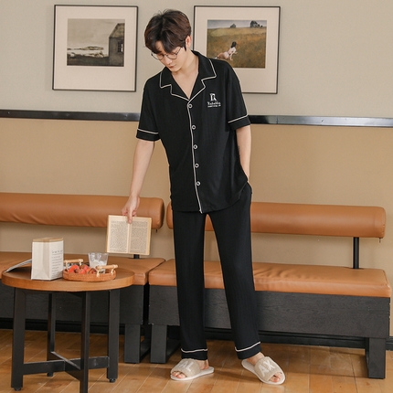 91家纺网 家纺一手货源 找家纺 （总）洛兰沙家居馆【只代发】【只代发】 2023新款夏季第7批开衫短袖长裤情侣休闲家居服套装2021-2031