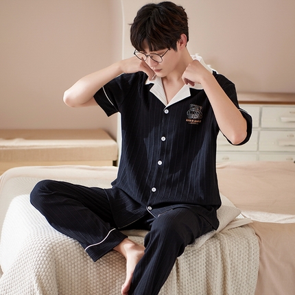 91家纺网 家纺一手货源 找家纺 （总）洛兰沙家居馆【只代发】【只代发】 2023新款夏季第7批开衫短袖长裤情侣休闲家居服套装2021-2031