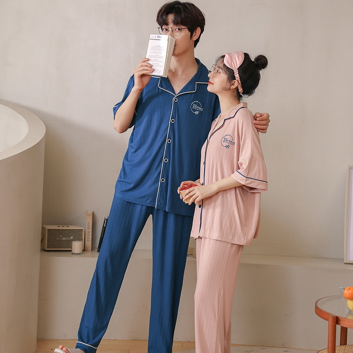 91家纺网 家纺一手货源 找家纺 （总）洛兰沙家居馆【只代发】【只代发】 2023新款夏季第7批开衫短袖长裤情侣休闲家居服套装2021-2031