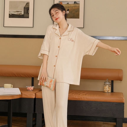 91家纺网 家纺一手货源 找家纺 （总）洛兰沙家居馆【只代发】【只代发】 2023新款夏季第7批开衫短袖长裤情侣休闲家居服套装2021-2031