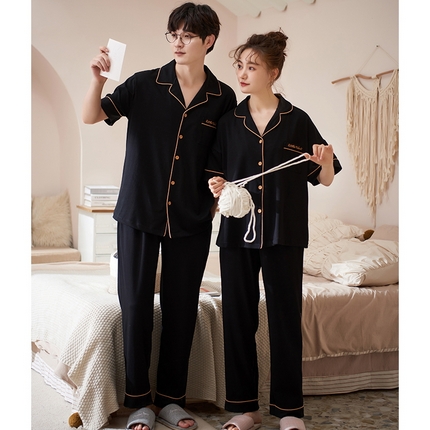 91家纺网 家纺一手货源 找家纺 （总）洛兰沙家居馆【只代发】【只代发】 2023新款夏季第7批开衫短袖长裤情侣休闲家居服套装2021-2031