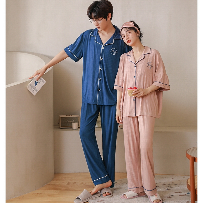 91家纺网 家纺一手货源 找家纺 （总）洛兰沙家居馆【只代发】【只代发】 2023新款夏季第7批开衫短袖长裤情侣休闲家居服套装2021-2031