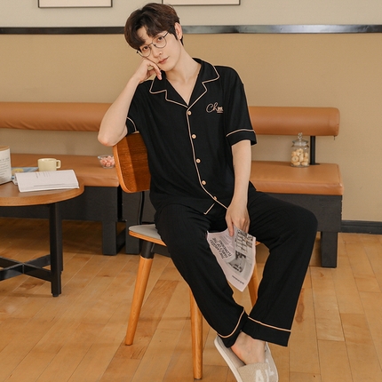 91家纺网 家纺一手货源 找家纺 （总）洛兰沙家居馆【只代发】【只代发】 2023新款夏季第7批开衫短袖长裤情侣休闲家居服套装2021-2031