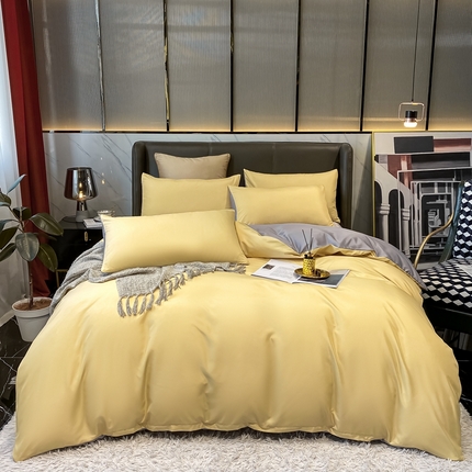 91家纺网 家纺一手货源 找家纺 （总）子钦家纺 2023新款春夏水洗真丝纯色床单床笠款四件套-风格二