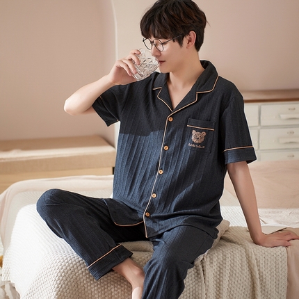 91家纺网 家纺一手货源 找家纺 （总）洛兰沙家居馆【只代发】【只代发】 2023新款夏季第7批开衫短袖长裤情侣休闲家居服套装2021-2031