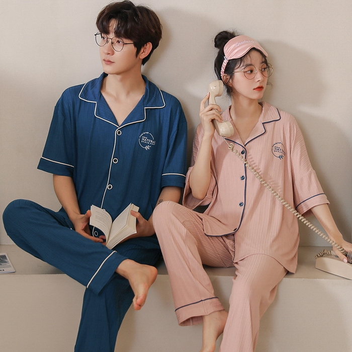 91家纺网 家纺一手货源 找家纺 （总）洛兰沙家居馆【只代发】【只代发】 2023新款夏季第7批开衫短袖长裤情侣休闲家居服套装2021-2031