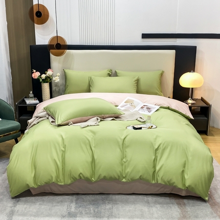91家纺网 家纺一手货源 找家纺 （总）子钦家纺 2023新款春夏水洗真丝纯色床单床笠款四件套-风格三