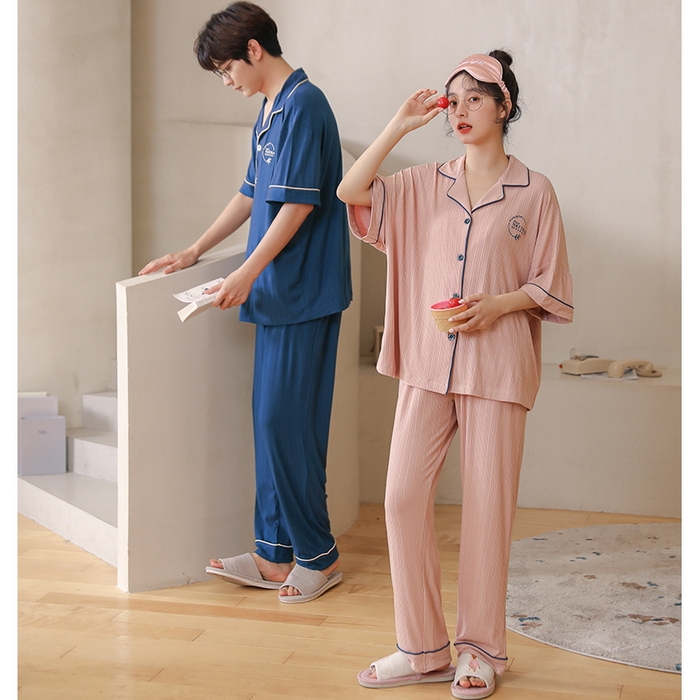 91家纺网 家纺一手货源 找家纺 （总）洛兰沙家居馆【只代发】【只代发】 2023新款夏季第7批开衫短袖长裤情侣休闲家居服套装2021-2031