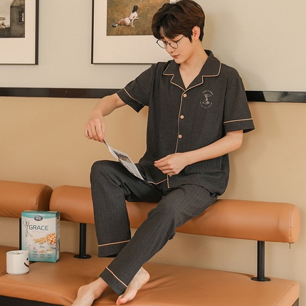 91家纺网 家纺一手货源 找家纺 （总）洛兰沙家居馆【只代发】【只代发】 2023新款夏季第7批开衫短袖长裤情侣休闲家居服套装2021-2031