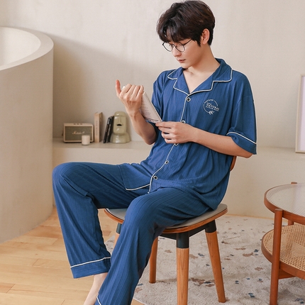 91家纺网 家纺一手货源 找家纺 （总）洛兰沙家居馆【只代发】【只代发】 2023新款夏季第7批开衫短袖长裤情侣休闲家居服套装2021-2031