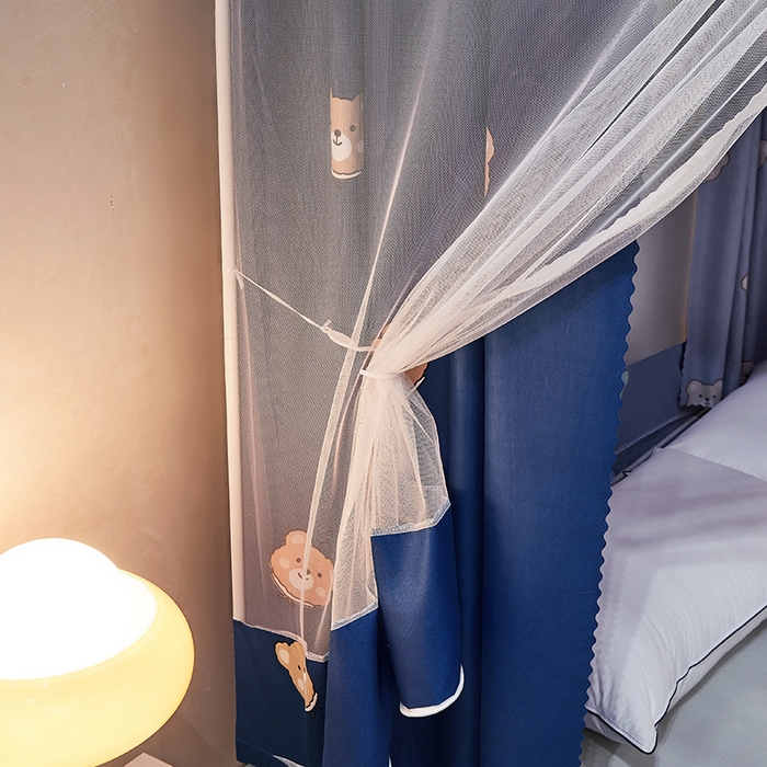 91家纺网 家纺一手货源 找家纺 显高蚊帐2025新款坐床遮光防尘坐床回底遮光蚊帐系列 幸福小熊