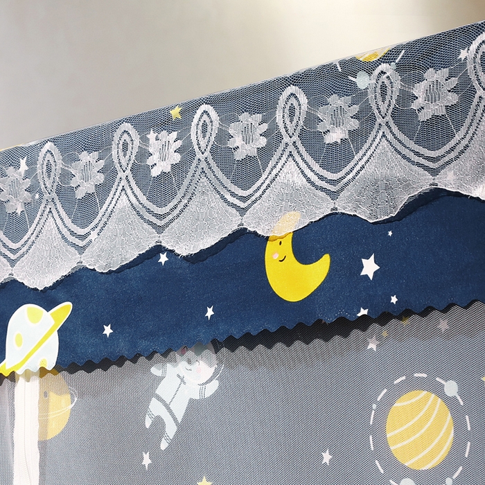 91家纺网 家纺一手货源 找家纺 显高蚊帐2025新款坐床遮光防尘坐床回底遮光蚊帐系列 浪漫星空