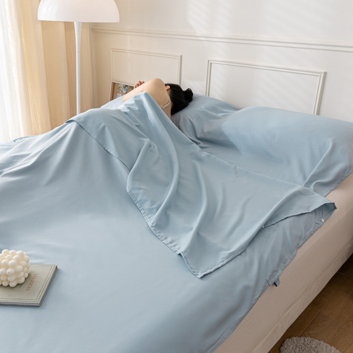 91家纺网 家纺一手货源 找家纺 慕澄2023新款水洗棉纯色酒店隔脏旅行睡袋