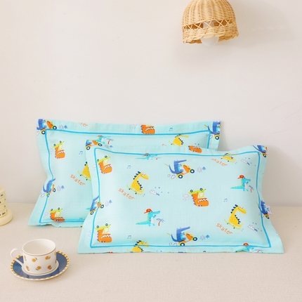 91家纺网 家纺一手货源 找家纺 （总）乐秀家纺 2023新款A类双层纱卡通印花儿童幼儿园枕套