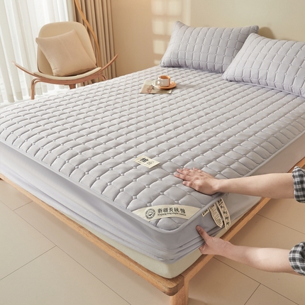 91家纺网 家纺一手货源 找家纺 喜居 2023新款A类100%新疆长绒棉花填充水洗棉单床笠 格调-都市灰