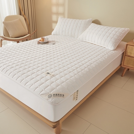 91家纺网 家纺一手货源 找家纺 喜居 2023新款A类100%新疆长绒棉花填充水洗棉单床笠 格调-暖阳白