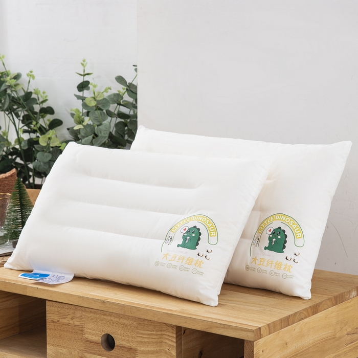 91家纺网 家纺一手货源 找家纺 乐秀家纺 2023新款A类全棉本色大豆纤维枕头枕芯 小恐龙
