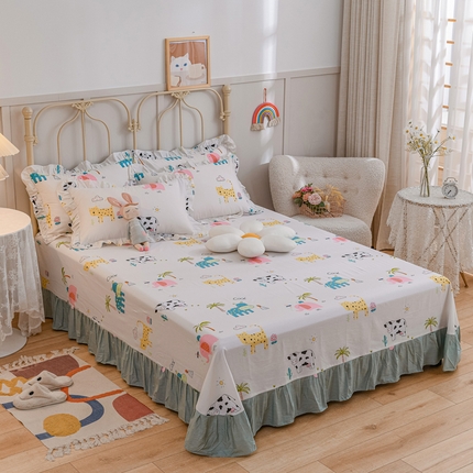 91家纺网 家纺一手货源 找家纺 （总）爱妮玖玖家纺 2023新款春夏单品花边床单-小蕾丝系列