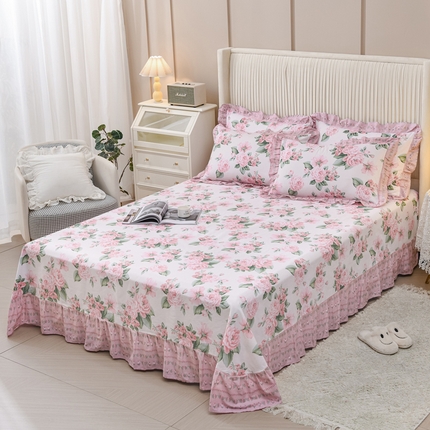 91家纺网 家纺一手货源 找家纺 （总）爱妮玖玖家纺 2023新款春夏单品花边床单-韩式系列