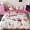 91家纺网 家纺一手货源 找家纺 桃子 2023新款少女甜酷风兔子纯棉印花系列四件套 纯棉-甜粉樱桃