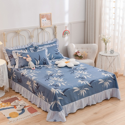 91家纺网 家纺一手货源 找家纺 （总）爱妮玖玖家纺 2023新款春夏单品花边床单-小蕾丝系列