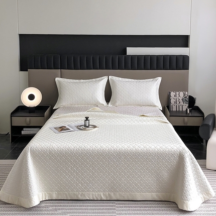 91家纺网 家纺一手货源 找家纺 （总）淼铭家纺 2025新款莱赛尔纯色绗缝床盖三件套