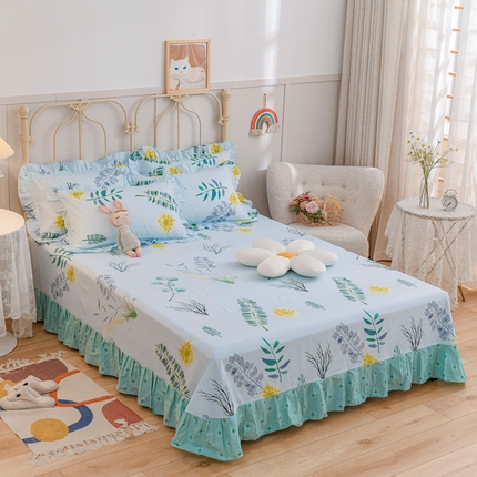 91家纺网 家纺一手货源 找家纺 （总）爱妮玖玖家纺 2023新款春夏单品花边床单-小蕾丝系列