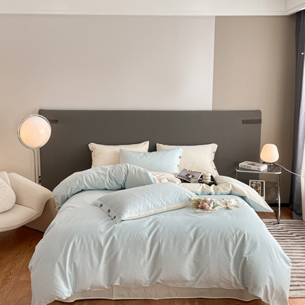 91家纺网 家纺一手货源 找家纺 (总) 三朵=全棉提花贡缎锻格四件套