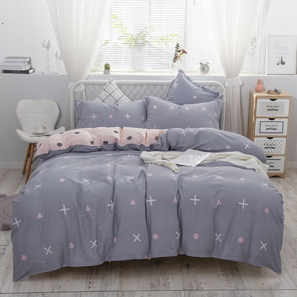 91家纺网 家纺一手货源 找家纺 （总）爱妮玖玖家纺 2025新款全棉春夏四件套直角床单-夏风系列