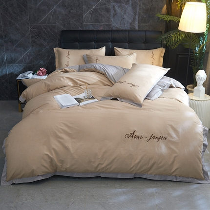 91家纺网 家纺一手货源 找家纺 （总）爱妮玖玖家纺 2023新款全棉春夏四件套直角床单-极简素拼