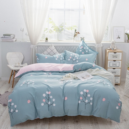 91家纺网 家纺一手货源 找家纺 （总）爱妮玖玖家纺 2025新款全棉春夏四件套直角床单-夏风系列