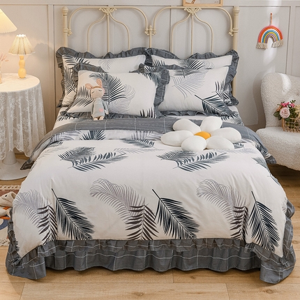 91家纺网 家纺一手货源 找家纺 （总）爱妮玖玖家纺 2023新款全棉春夏四件套花边床单-小蕾丝系列