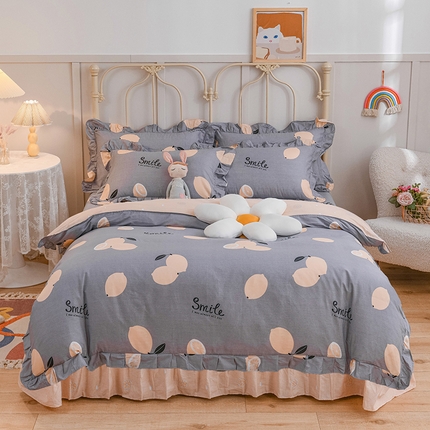 91家纺网 家纺一手货源 找家纺 （总）爱妮玖玖家纺 2023新款全棉春夏四件套花边床单-小蕾丝系列